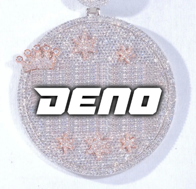 CUSTOM LETTER NECKLACE 3D BIG CROWN DISC sold by The GUU Shop