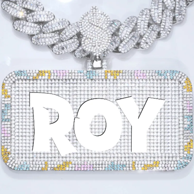 CUSTOM LETTER NECKLACE 3D COLORFUL SQUARE sold by The GUU Shop