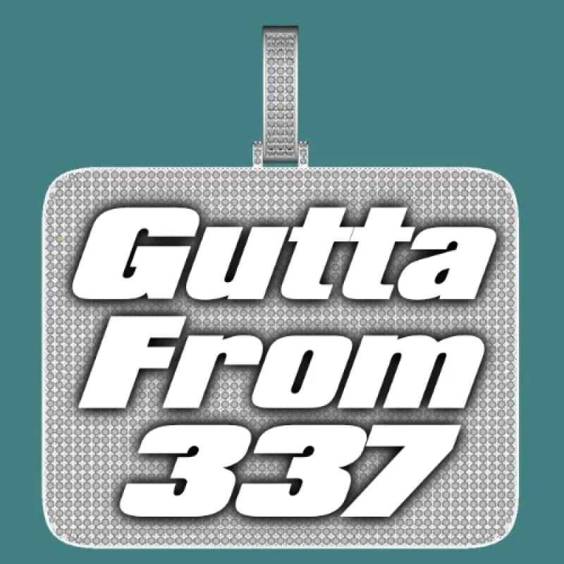 CUSTOM LETTER NECKLACE 3D BIG SQUARE sold by The GUU Shop