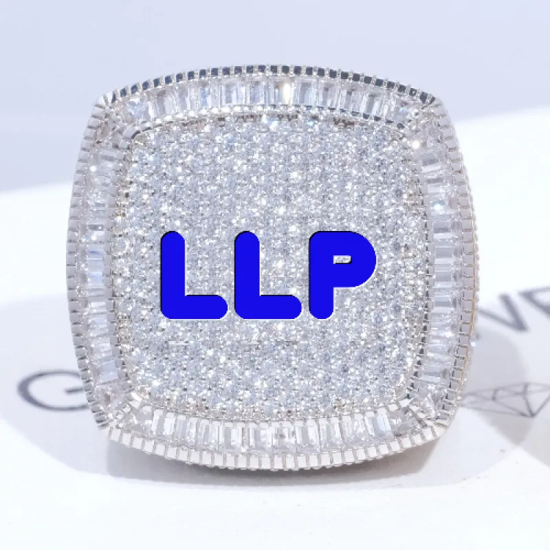 CUSTOM LETTER 3D ICED RING sold by The GUU Shop