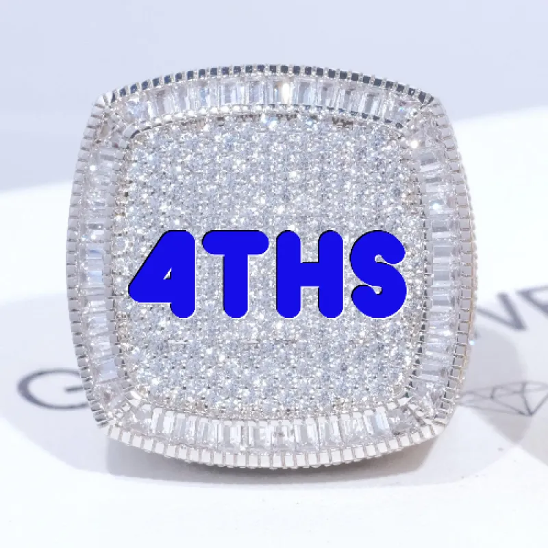 CUSTOM LETTER 3D ICED RING sold by The GUU Shop