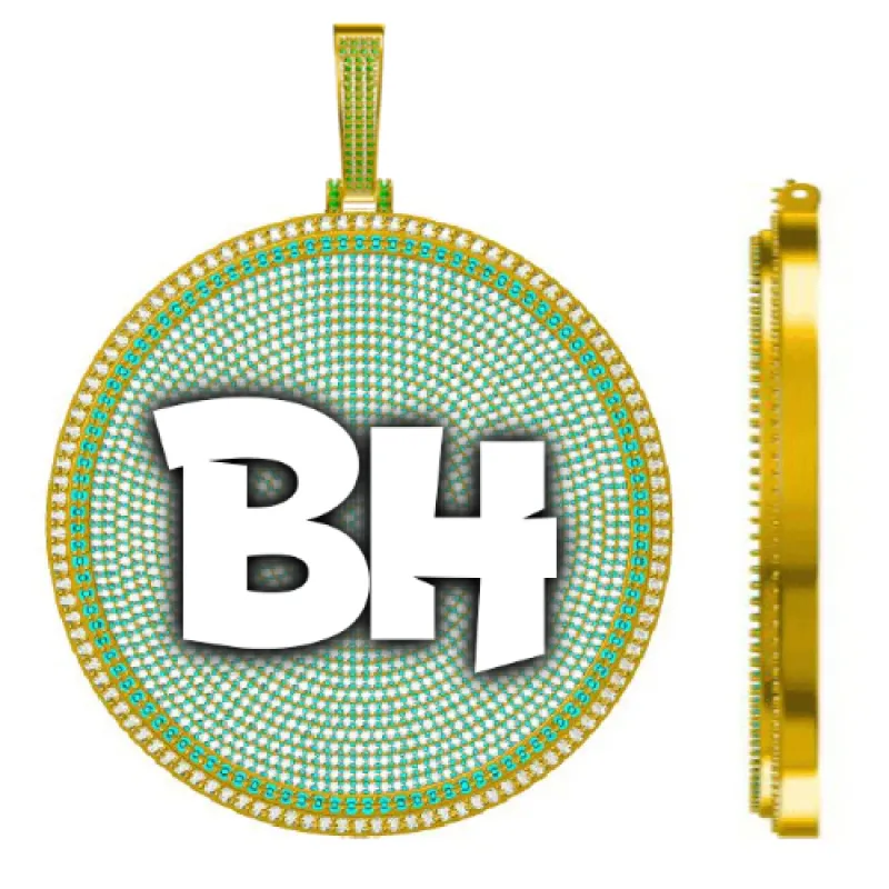 CUSTOM LETTER NECKLACE 3D BIG DISC sold by The GUU Shop