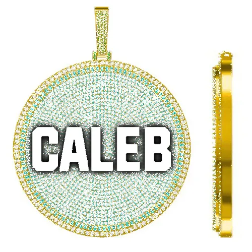 CUSTOM LETTER NECKLACE 3D BIG DISC sold by The GUU Shop