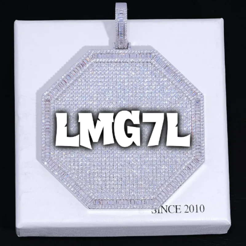 CUSTOM LETTER NECKLACE 3D BIG OCTAGON sold by The GUU Shop