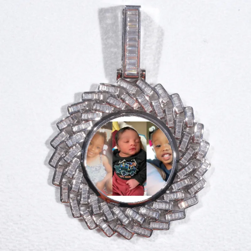 Large 3D Baguette Custom Picture Pendant sold by The GUU Shop