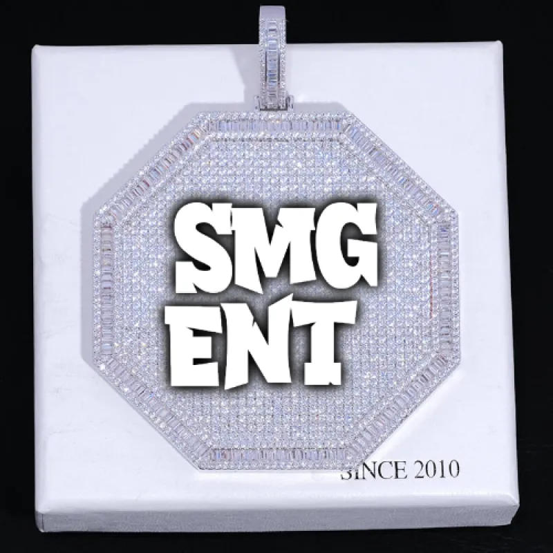 CUSTOM LETTER NECKLACE 3D BIG OCTAGON sold by The GUU Shop