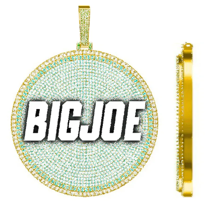 CUSTOM LETTER NECKLACE 3D BIG DISC sold by The GUU Shop