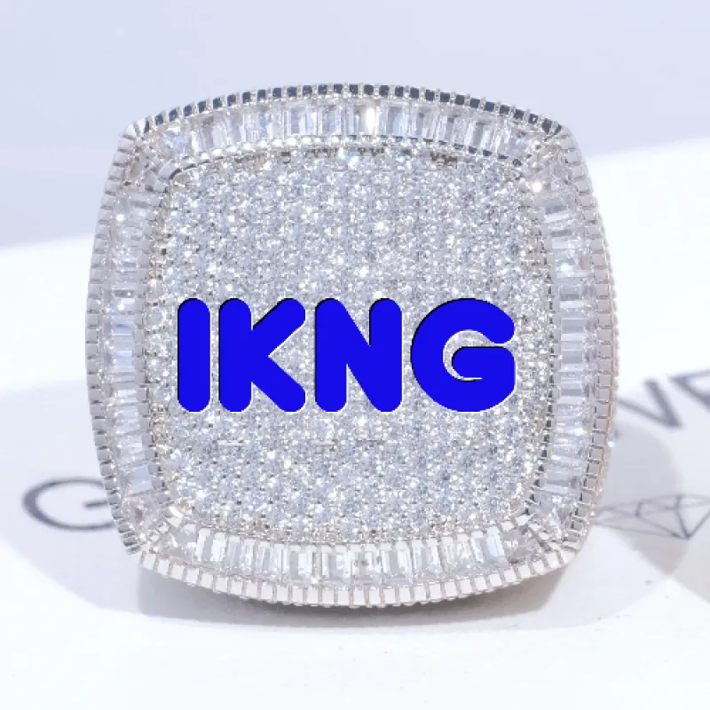 CUSTOM LETTER 3D ICED RING sold by The GUU Shop