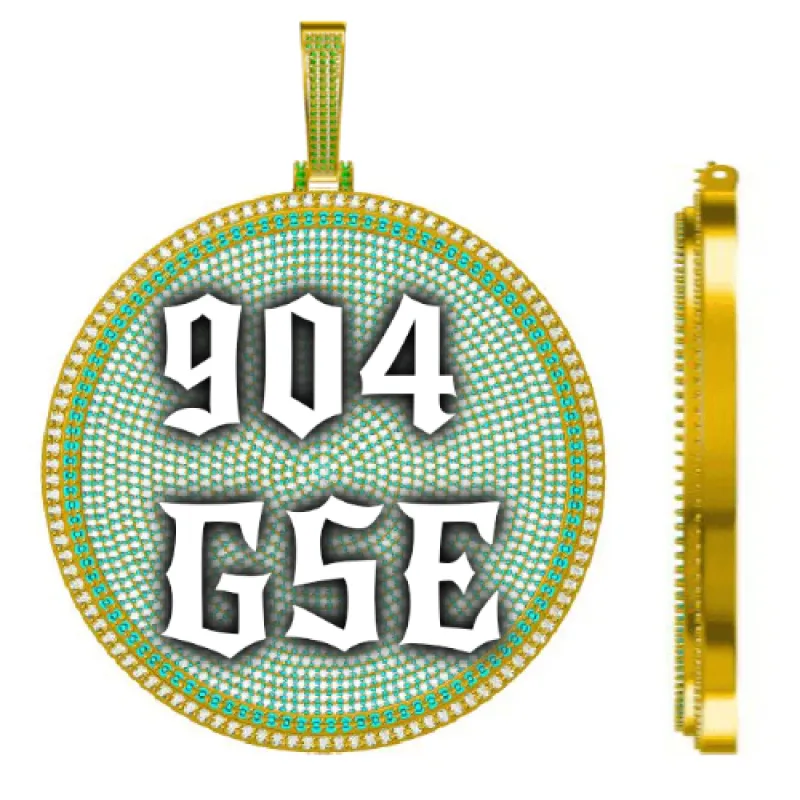 CUSTOM LETTER NECKLACE 3D BIG DISC sold by The GUU Shop