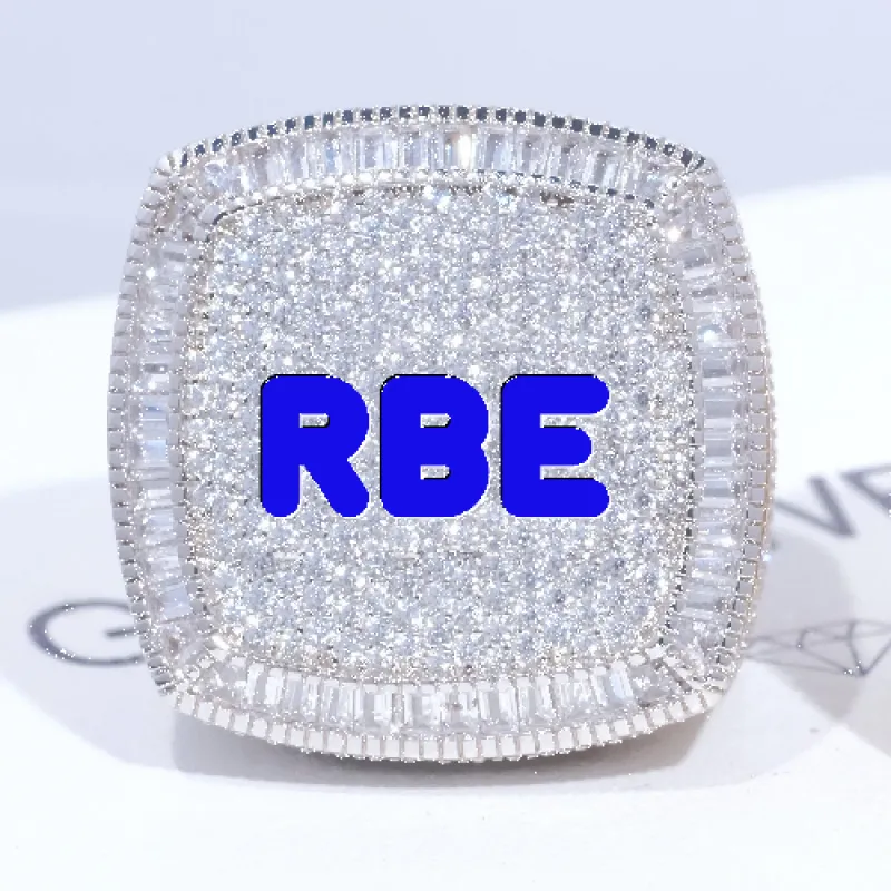 CUSTOM LETTER 3D ICED RING sold by The GUU Shop