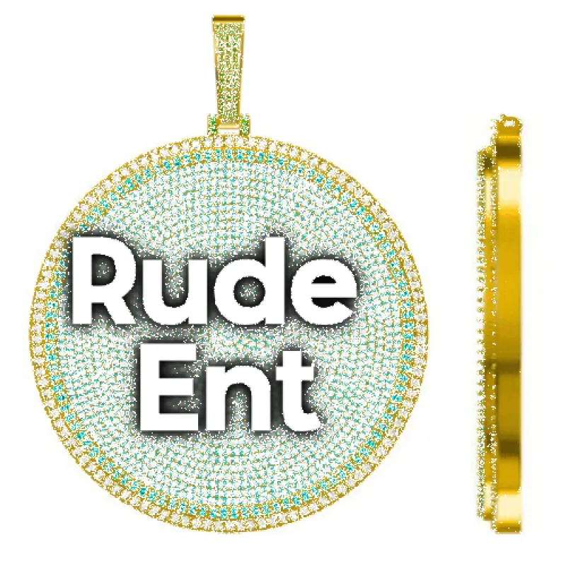 CUSTOM LETTER NECKLACE 3D BIG DISC sold by The GUU Shop