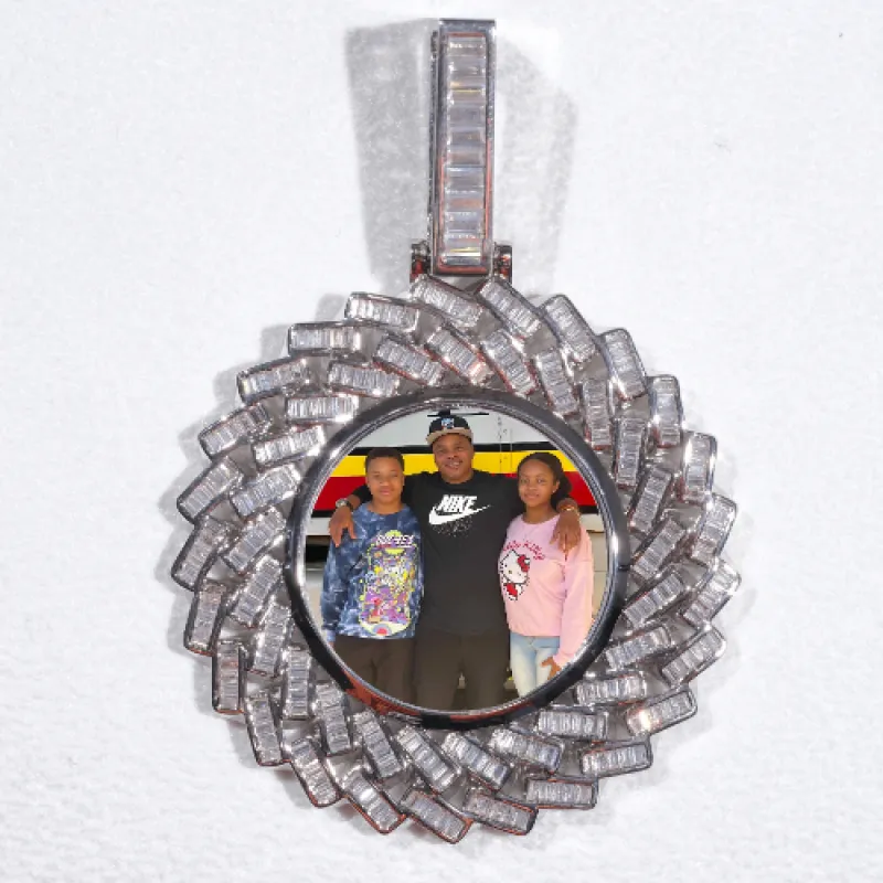 Large 3D Baguette Custom Picture Pendant sold by The GUU Shop