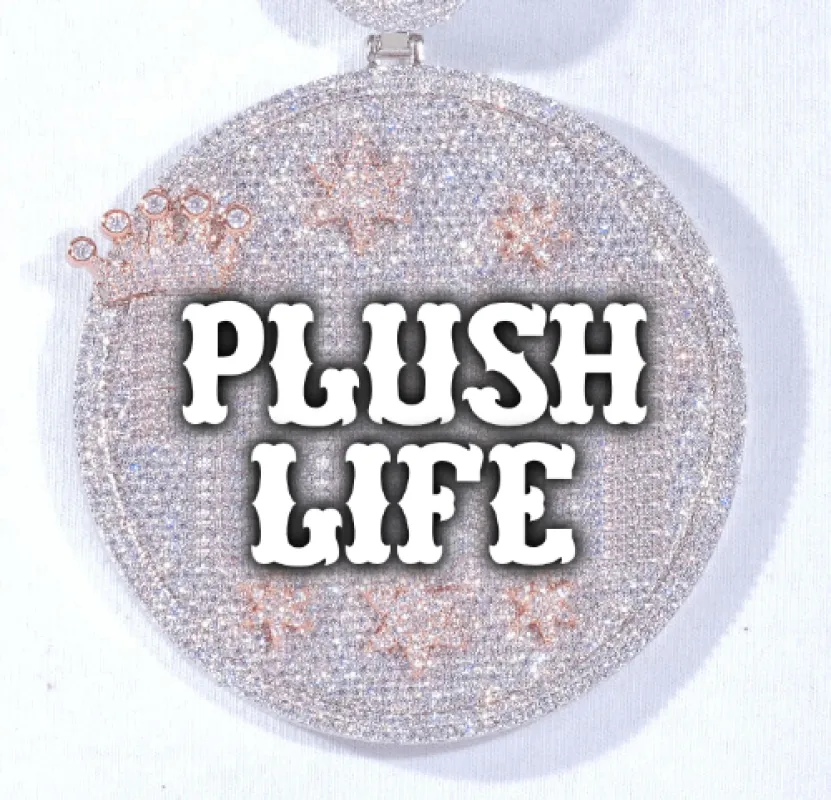 CUSTOM LETTER NECKLACE 3D BIG CROWN DISC sold by The GUU Shop