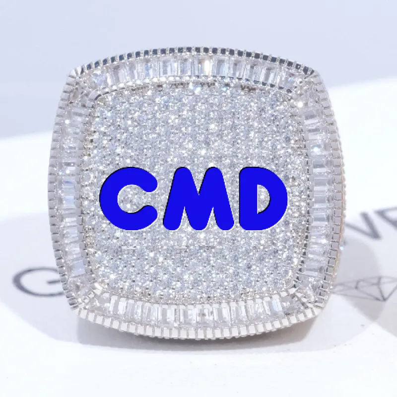 CUSTOM LETTER 3D ICED RING sold by The GUU Shop