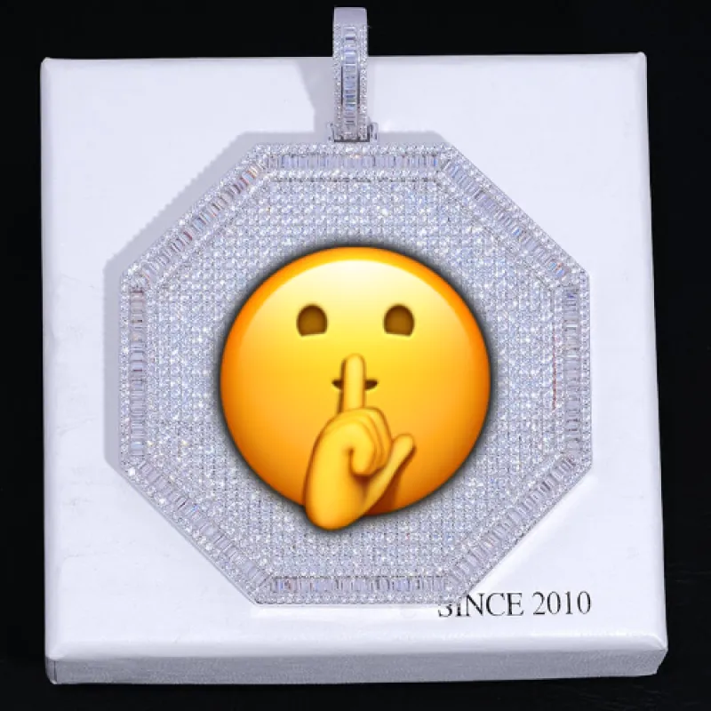 CUSTOM LETTER NECKLACE 3D BIG OCTAGON sold by The GUU Shop