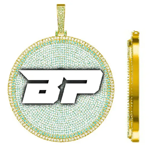 CUSTOM LETTER NECKLACE 3D BIG DISC sold by The GUU Shop