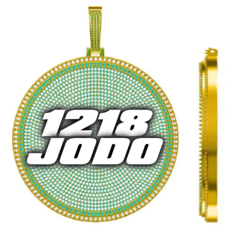 CUSTOM LETTER NECKLACE 3D BIG DISC sold by The GUU Shop