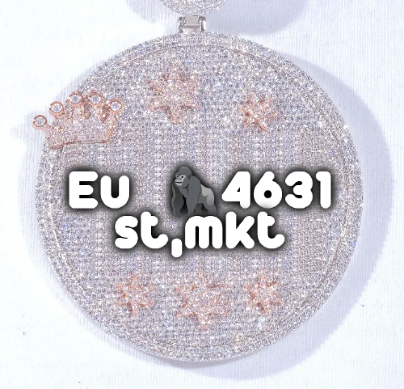 CUSTOM LETTER NECKLACE 3D BIG CROWN DISC sold by The GUU Shop