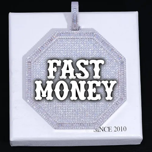 CUSTOM LETTER NECKLACE 3D BIG OCTAGON sold by The GUU Shop