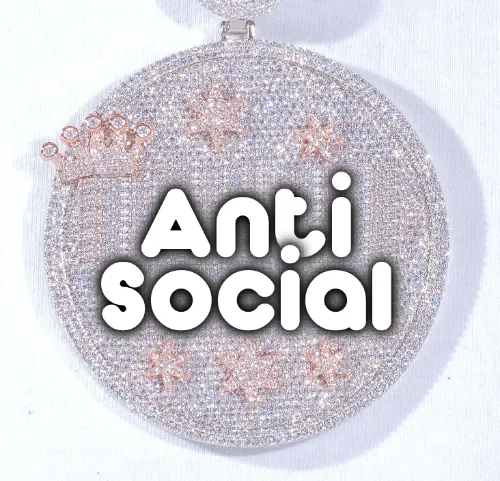 CUSTOM LETTER NECKLACE 3D BIG CROWN DISC sold by The GUU Shop