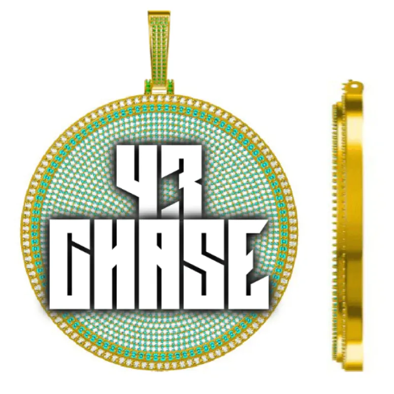 CUSTOM LETTER NECKLACE 3D BIG DISC sold by The GUU Shop