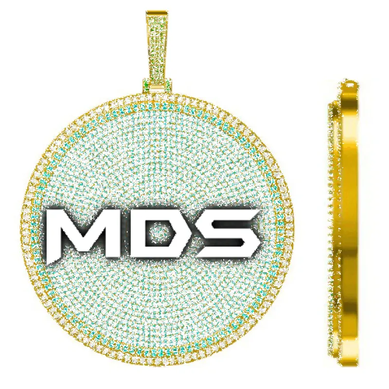 CUSTOM LETTER NECKLACE 3D BIG DISC sold by The GUU Shop