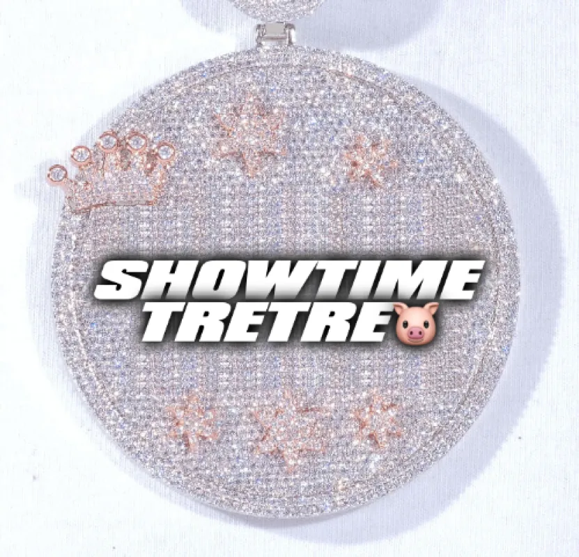 CUSTOM LETTER NECKLACE 3D BIG CROWN DISC sold by The GUU Shop