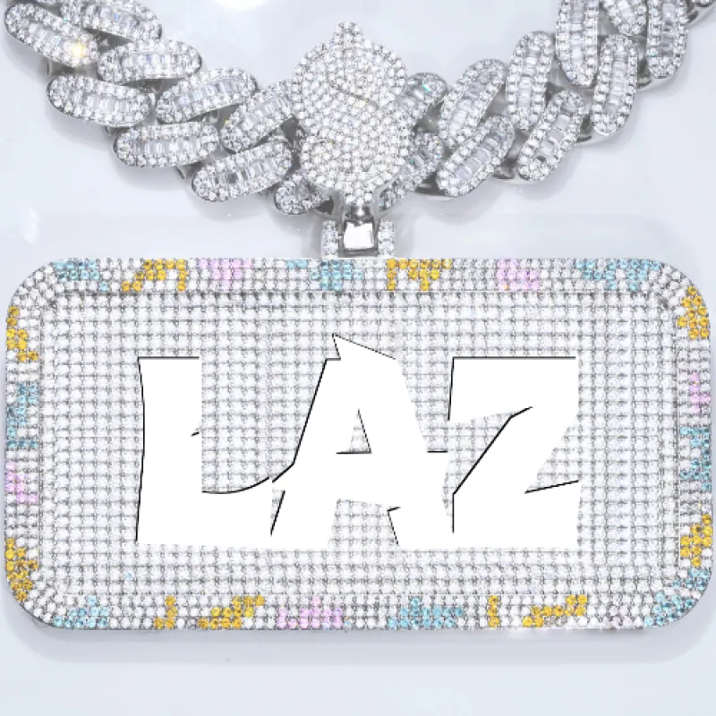 CUSTOM LETTER NECKLACE 3D COLORFUL SQUARE sold by The GUU Shop