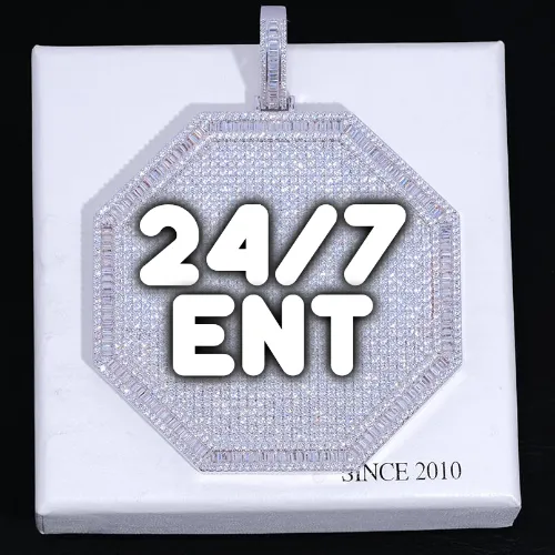 CUSTOM LETTER NECKLACE 3D BIG OCTAGON sold by The GUU Shop