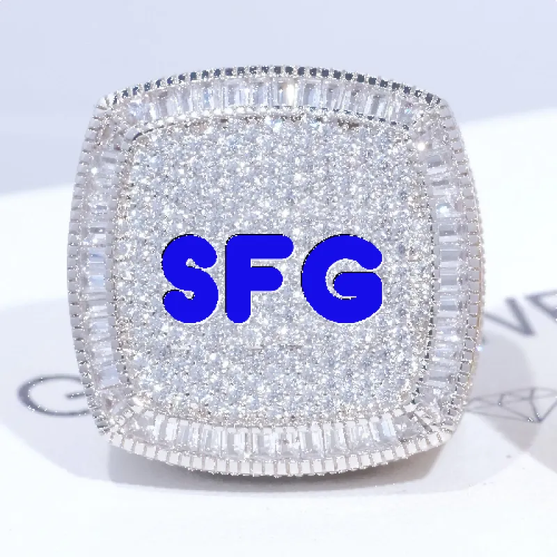 CUSTOM LETTER 3D ICED RING sold by The GUU Shop