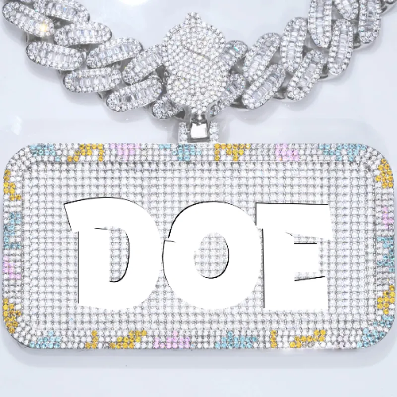 CUSTOM LETTER NECKLACE 3D COLORFUL SQUARE sold by The GUU Shop