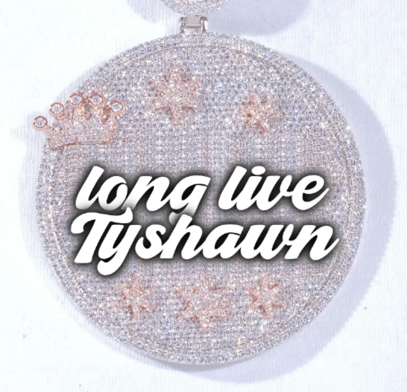 CUSTOM LETTER NECKLACE 3D BIG CROWN DISC sold by The GUU Shop