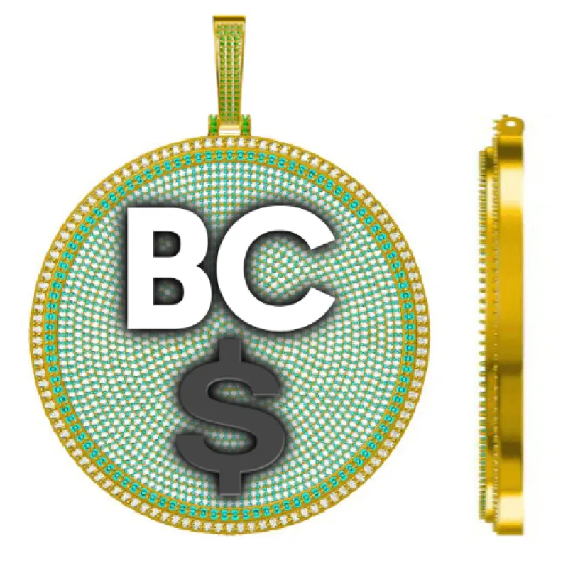 CUSTOM LETTER NECKLACE 3D BIG DISC sold by The GUU Shop