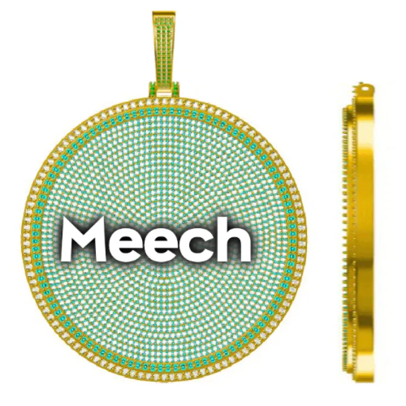 CUSTOM LETTER NECKLACE 3D BIG DISC sold by The GUU Shop