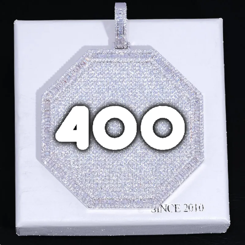 CUSTOM LETTER NECKLACE 3D BIG OCTAGON sold by The GUU Shop