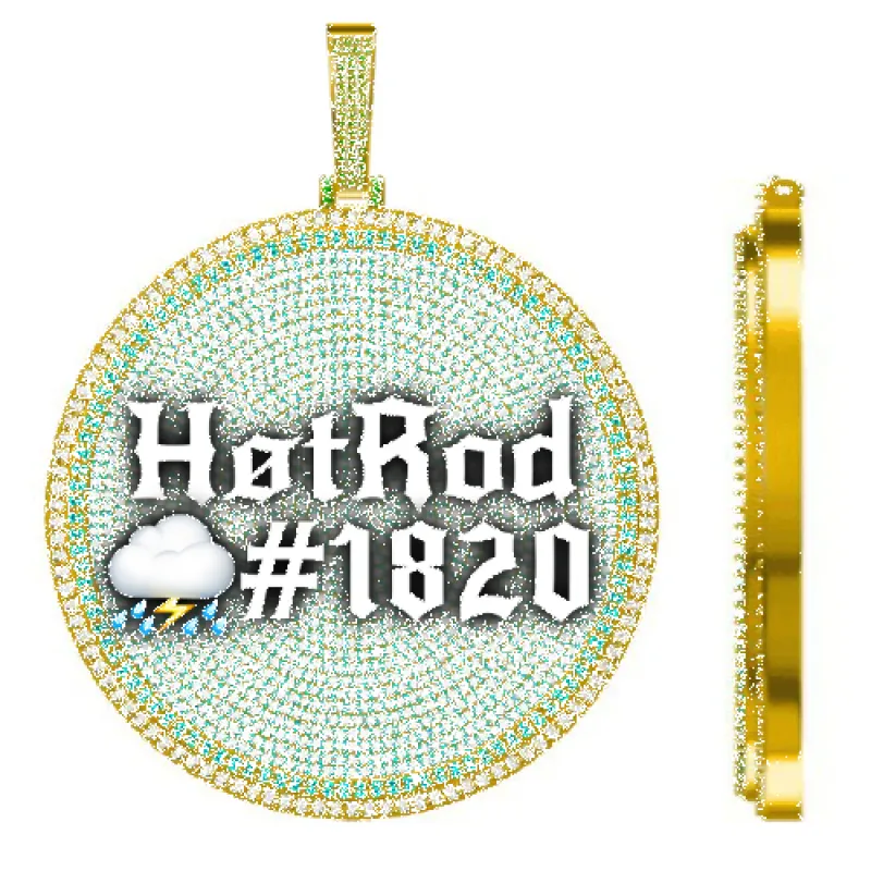 CUSTOM LETTER NECKLACE 3D BIG DISC sold by The GUU Shop