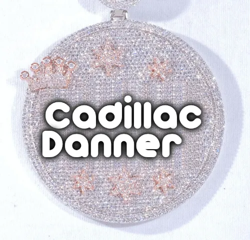 CUSTOM LETTER NECKLACE 3D BIG CROWN DISC sold by The GUU Shop