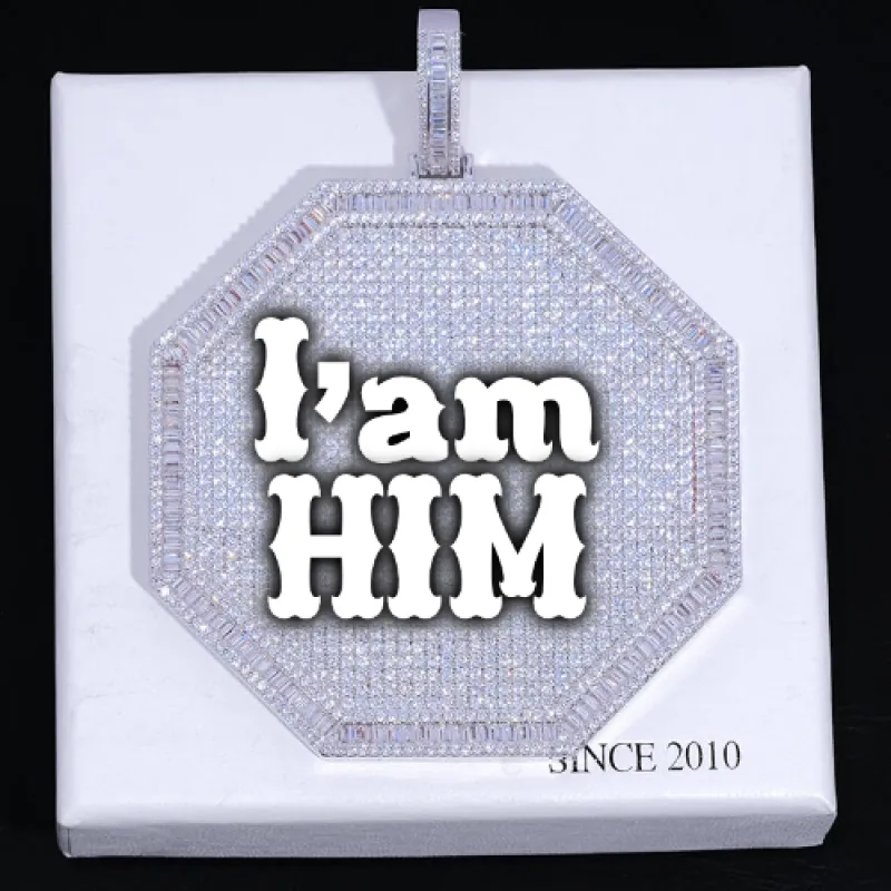 CUSTOM LETTER NECKLACE 3D BIG OCTAGON sold by The GUU Shop