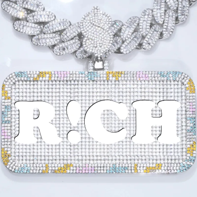 CUSTOM LETTER NECKLACE 3D COLORFUL SQUARE sold by The GUU Shop