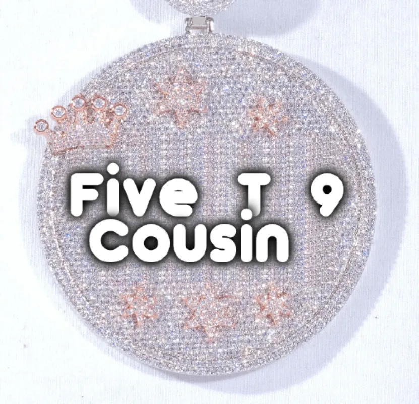 CUSTOM LETTER NECKLACE 3D BIG CROWN DISC sold by The GUU Shop