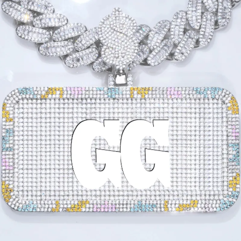 CUSTOM LETTER NECKLACE 3D COLORFUL SQUARE sold by The GUU Shop