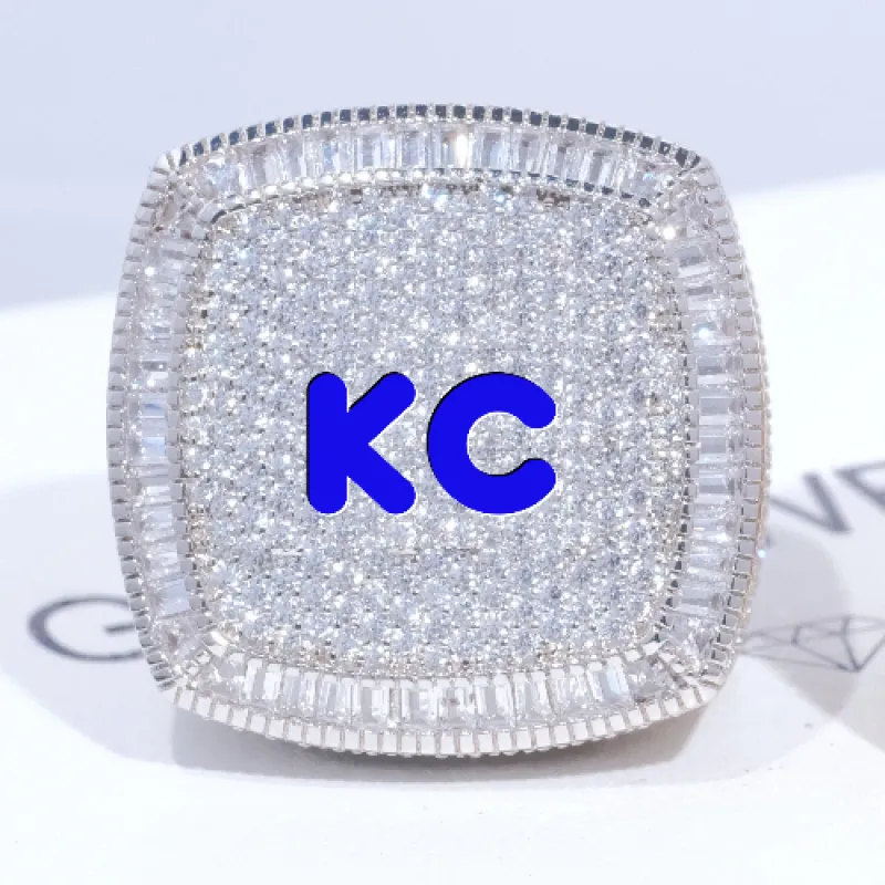 CUSTOM LETTER 3D ICED RING sold by The GUU Shop