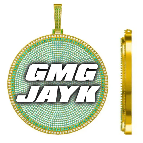 CUSTOM LETTER NECKLACE 3D BIG DISC sold by The GUU Shop