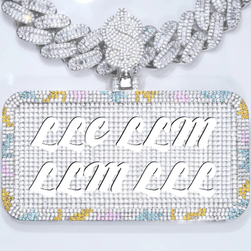 CUSTOM LETTER NECKLACE 3D COLORFUL SQUARE sold by The GUU Shop