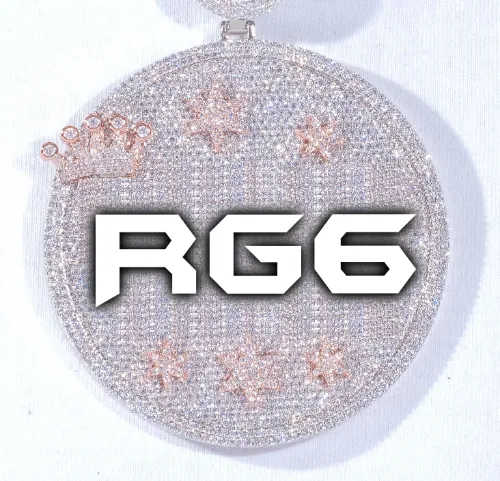 CUSTOM LETTER NECKLACE 3D BIG CROWN DISC sold by The GUU Shop