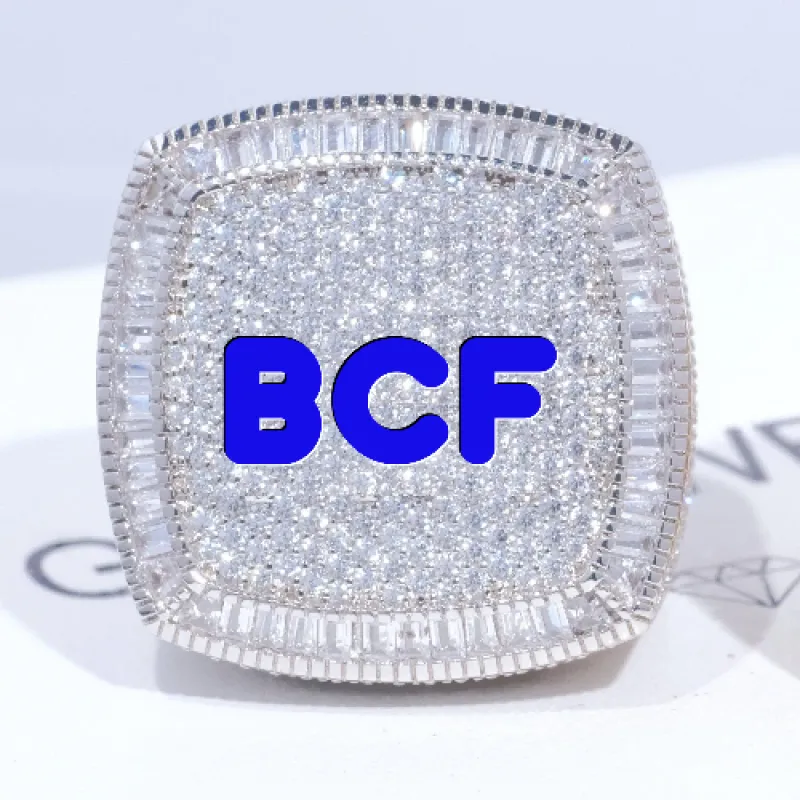 CUSTOM LETTER 3D ICED RING sold by The GUU Shop