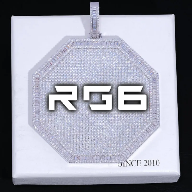 CUSTOM LETTER NECKLACE 3D BIG OCTAGON sold by The GUU Shop
