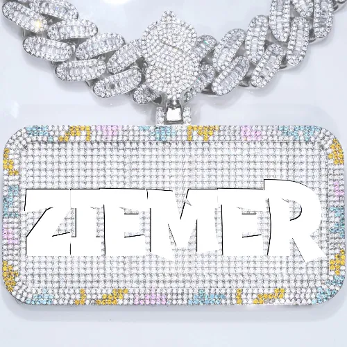 CUSTOM LETTER NECKLACE 3D COLORFUL SQUARE sold by The GUU Shop