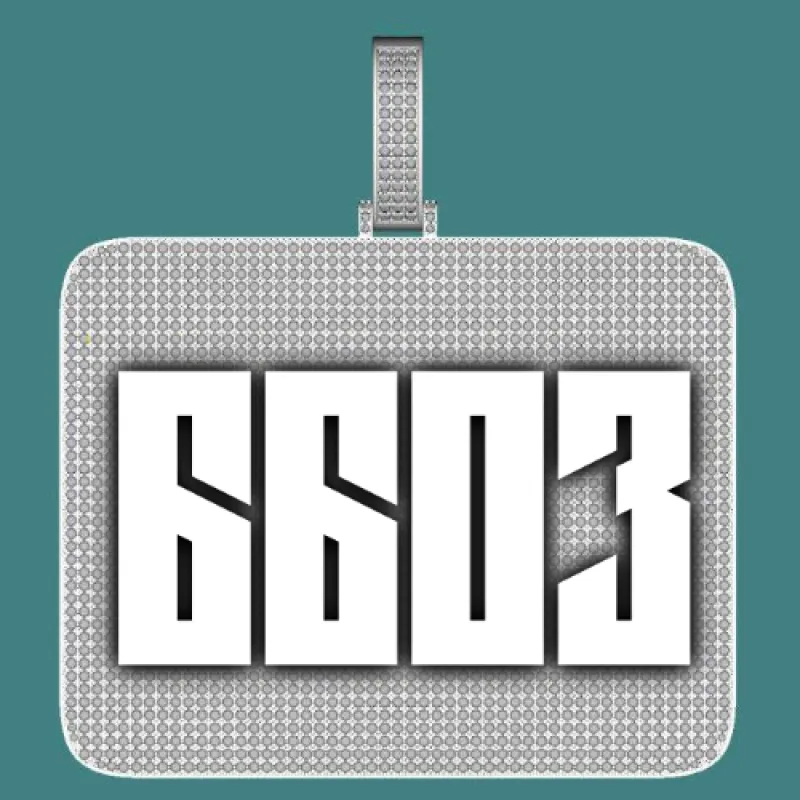 CUSTOM LETTER NECKLACE 3D BIG SQUARE sold by The GUU Shop