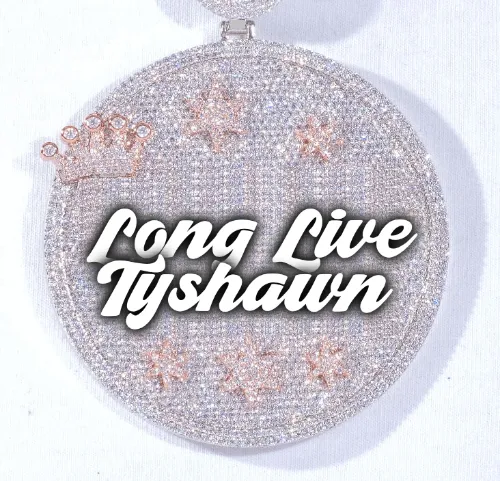 CUSTOM LETTER NECKLACE 3D BIG CROWN DISC sold by The GUU Shop